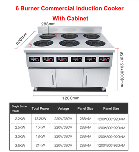 Trung Quốc nhà máy bán hàng trực tiếp thương mại công nghiệp điện sáu tấm 6 Burner Bếp cảm ứng với nhãn hiệu riêng bán buôn - Product Image 2
