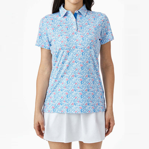 T-shirts polo pour femmes avec logo personnalisé par sublimation Chemises polo à manches courtes pour femmes Robe de golf T-shirt polo pour femmes - Product Image 1