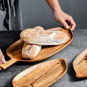 Ensemble de dîner en bois assiette de fruits bol de service pour cuisine et salle à manger dîner sculpté à la main utilisation quotidienne pour l'eau polie en toute sécurité - Product Image 3