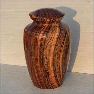 Best Quality Adult Urns Wooden Style Aluminum Cremation Urns for Human Ashes <b>Funeral</b> <b>Supplies</b> Urn at Wholesale Price From India - Product Image 6