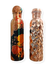 Bouteille d'eau en cuivre pur spirituel ayurvédique de haute qualité consommation directe et occasion de fête imprimée avantages pour la santé idées cadeaux - Product Image 6