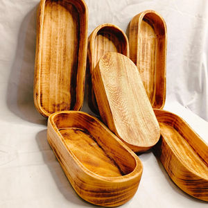 Bols à pâte en bois de forme carrée pour bougies Cire de soja Bois naturel avec texture décorations éclaircissantes pour la maison hôtel restaurants - Product Image 2