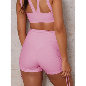 Medias Yoga Spandex Pantalones cortos deportivos Cintura alta Mujeres Correr Fitness Entrenamiento Gimnasio Jogging Shorts Ciclismo Biker Pocket Tights Short - Product Image 3