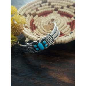Rick Martinez Old Pawn Design Sleeping Beauty Turquoise & Sterling <b>Silver</b> <b>Cuff</b> <b>Bracelet</b> Fashionable Accessory - Product Image 1