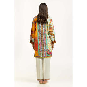 Conjunto de Satén Cruzado IPST-55014 Estilo Bohemio, Top de Manga Tres Cuartos y Pantalones Cortos XXS para Primavera/Verano - Product Image 5