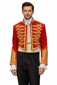 Chaqueta Roja Obexa OBB-39493 con Trenzado Dorado en Tela de Algodón, Estilo Jimi Hendrix para Hombre, Ropa de Actuación - Product Image 4