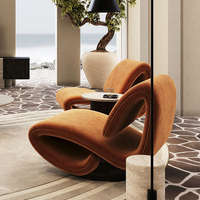 Fauteuil Simple Moderne en Forme de S pour Salon d'Hôtel, Chaise Négociation Métal Forme Spéciale
