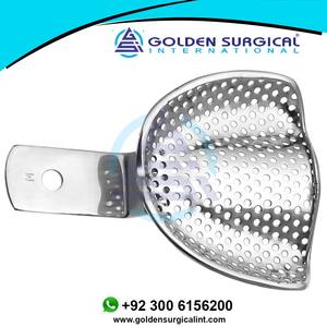 Plateau d'empreinte orthodontique moyen, prothèse complète, supérieure, perforée |   Plateau d'empreinte dentaire |   Plateau d'empreinte en métal - Product Image 2