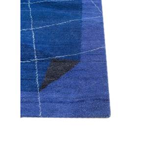 Alfombras de Lana Grandes Brahmaand Azules JBR-7008, Diseño Geométrico de Diamantes Anudado a Mano para Sala de Estar, Pasillo, Diseño Rectangular - Product Image 4