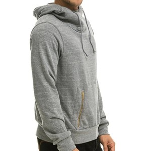 <b>Oversized</b> Men <b>Hoodie</b> with Bold Front Zip Patch pockets Drawstrings Deep Side Pockets Pre-Shrunk Cotton Fabric with <b>long</b> neck - Product Image 3
