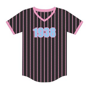 1938 Jack e Jill of America nero gessato maglia da Baseball nero organizzazioni professionali civiche T-Shirt in Mesh - Product Image 2