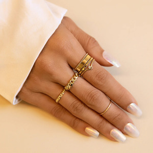 Minimalista al por mayor 925 joyería fina de plata esterlina 18K chapado en oro pequeño diseño redondo mujeres banda regalos de navidad - Product Image 4