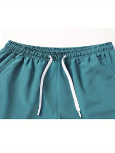 Pantalones cortos de microfibra negros de alta calidad para hombre con cierre de cordón con logotipo personalizado de tela de malla-Street Swear Brand Casual Plain Style - Product Image 3