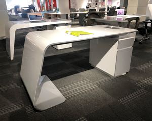 Minimalist White MDF Executive <b>Desk</b> Modern Office Workstation Baking Paint Finish - Product Image 2