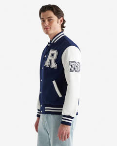 Nouvelle conception, taille personnalisée, veste de baseball en laine pour homme, logo R, veste universitaire décontractée, patchwork, 2025 - Product Image 3