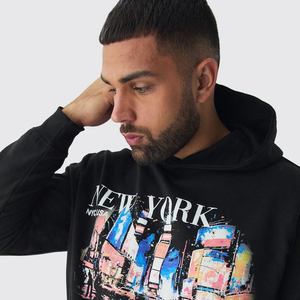 1 vente en gros qualité bouffée impression coton lourd hommes sweat à capuche surdimensionné impression personnalisée luxe pull coton sweats à capuche personnalisés - Product Image 6