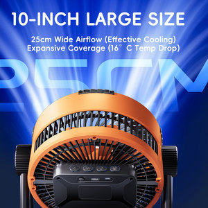 مروحة تخييم حديثة 2026 من مادة ABS مع إضاءة LED وبنك طاقة، مروحة خارجية ذكية قابلة لإعادة الشحن مع تحكم في السرعة عبر التطبيق - Product Image 3