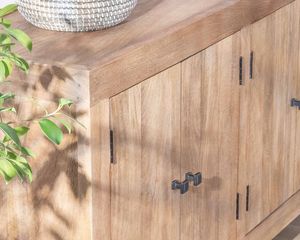 Aparador de 4 puertas en madera maciza de mango de 130 cm Maestro - Product Image 2