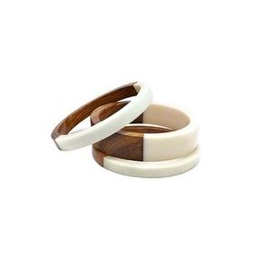 Bracelet en bois et résine fait main de style vintage pour femmes, à porter pour les fêtes, vente en gros, bracelets en bois et résine tendance, lot de 3 pièces - Product Image 4