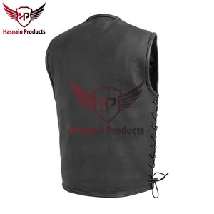 Chaleco de calle de cuero genuino elegante para hombre al por mayor de alta calidad con bolsillo-Chaqueta de piel de oveja natural de talla grande 100% - Product Image 6