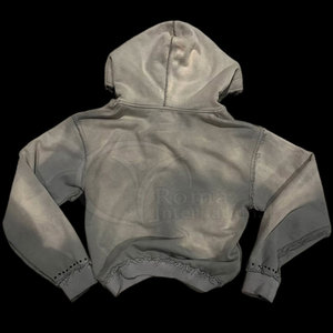 เสื้อฮู้ดดี้สตรีทแวร์แบบหนาสำหรับผู้ชาย สไตล์วินเทจฟอกสีแบบทำสีซีดจาง - Product Image 3