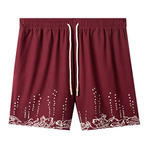 Short de plage écologique marron personnalisé High Street maillot de bain à séchage rapide avec short de surf d'été solide et léger pour hommes - Product Image 1