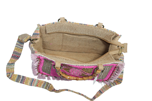 Sacs messagers de style plage exclusifs, sacs à main bohèmes en perles avec poignées en bambou, avec logo personnalisé à bas prix OEM - Product Image 5