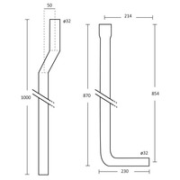 Tuyau d'extension de vidange WC en polypropylène poli, style italien traditionnel, écologique, anti-corrosion, installation facile, en plastique, pour hôtel