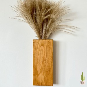 Sheeraz International Wooden Modern Minimalist Wall Decal for Living Room Bedroom Home Office-Pocket Vase <b>Dried</b> Flowers <b>Plants</b> - Product Image 5