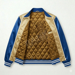 Custom Logo Streetwear Satin Varsity Jacket Winter Jacket Trendy Urban Style Satin Varsity Jacket - Product Image 5