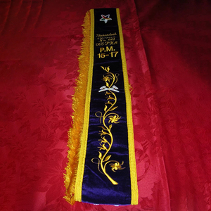 Custom Flag Grad Stole Honor Cord Masonic Regalia Fajas con bordado hecho a mano Durable Black Purple Sashes para la venta Ronpex - Product Image 1