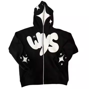 Sudadera con Capucha Bordada en 3D con Logotipo Personalizado para Hombre, 100% Algodón, Invierno, Casual, Estampado, Cuello con Capucha, Cremallera, Detalle en Relieve, Resistente al Viento - Product Image 1