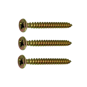 Tornillos de aglomerado Phillips Drive de alta resistencia Embalaje personalizado Fábrica de Vietnam Tornillos de MDF con revestimiento de zinc amarillo Medición métrica - Product Image 1