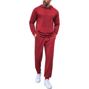 Ensemble de survêtement en molleton brossé de luxe 480GSM pour homme, sweat à capuche et pantalon de jogging, logo brodé, couleur unie anthracite, tenue chaude - Product Image 1