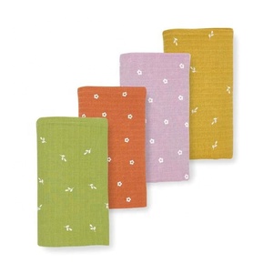 Hermoso Animal Impreso Blanco Precio Asequible 4/6 Capas 100% Algodón Orgánico GOTS Paño de Muselina Transpirable Personalizado De La India - Product Image 5