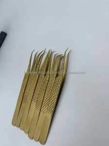 แหนบต่อขนตาแบบมืออาชีพ ยี่ห้อส่วนตัว ป้องกันไฟฟ้าสถิต ทนทาน สำหรับต่อขนตาแบบวอลุ่ม ปลายสแตนเลส อุปกรณ์เสริมความงาม - Product Image 4