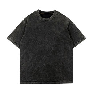 T-shirt surdimensionné personnalisé fabricant pas cher prix manches courtes noir gris hommes blanc lavage à l'acide col rond t-shirts coupe ample t-shirts - Product Image 1