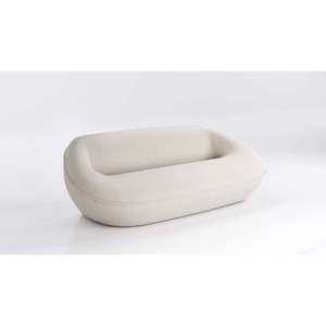 Lissy White Tortello <b>Sofa</b> Set Minimalist Design 2 & 3 Seater Fabric and Sherpa with <b>Sponge</b> Filling <b>for</b> Living Room Furniture - Product Image 2