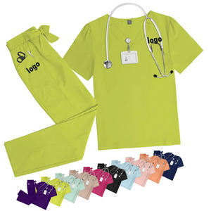 Tenues d'hôpital confortables, en tissu tissé durable, pour infirmières, travail médical, ensemble de blouses d'hôpital, manches courtes, unisexe, haut de blouse de haute qualité - Product Image 1