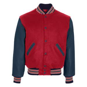 Veste universitaire d'hiver personnalisable pour hommes, manches en cuir avec motif lettermen - Product Image 1