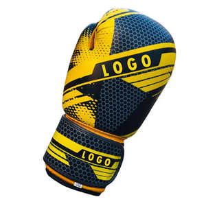 Guantes de Boxeo Personalizados de Cuero Genuino Amarillo para Adultos, Profesionales, de Alta Calidad, Transpirables, Impermeables, con Cierre de Gancho y Bucle, para Exteriores - Product Image 2