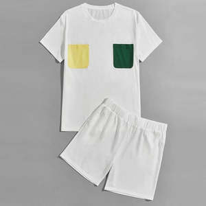 2025 ensembles courts pour hommes vêtements décontractés été homme 2 pièces ensemble costumes de sport pour hommes chemises et Shorts hommes ensembles salle de sport - Product Image 5