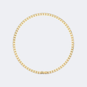 Bracelet tennis en or 14 carats avec diamants taille émeraude 8.00 CTW, couleur D, cultivés en laboratoire, sertis en barrette, maillons audacieux, bijoux pour femme - Product Image 5