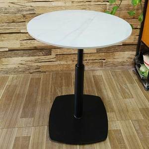 โต๊ะอาหารมินิมอล CFD68164 โต๊ะกลมหน้าเซรามิก ฐานเหลี่ยมเหล็ก โต๊ะครัว ประกอบง่าย โต๊ะรับประทานอาหารหินอ่อน - Product Image 5
