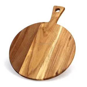 Tabla de cortar de madera redonda de alta calidad para cortar y picar verduras - Product Image 1