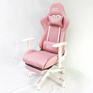 เก้าอี้เล่นเกม GT1368 หนัง PU พรีเมียม ที่วางแขน 4D สีขาวและชมพู รุ่น SFGC001 - Product Image 2