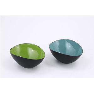 Juego de mesa de hierro para uso doméstico superior Apto para lavavajillas de 3 cuencos para servir frutas de Metal esmaltados sólidos coloridos decoración de centro de mesa - Product Image 2