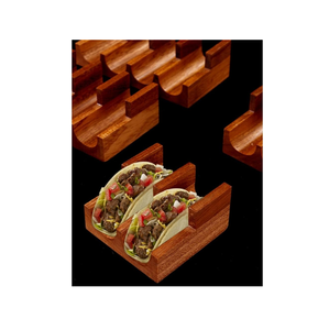 Petit support d'assiettes à tacos en bois pour aliments porte-tacos à sushi pour ustensiles de cuisine et restaurants table à manger - Product Image 1