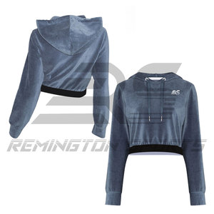 Wholesale High Quality Cropped Hoodie Fashion Outdoors Crop Top Women Hoodie With Custom Printing Hoodie for Women - Product Image 1