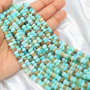 Naturel Boulder Opale Pérou Facettes Rondelle Perles 6mm 7mm Brins Lâche Pierres Précieuses Fabrication de Bijoux Matériaux En Vrac En Gros Inde - Product Image 2